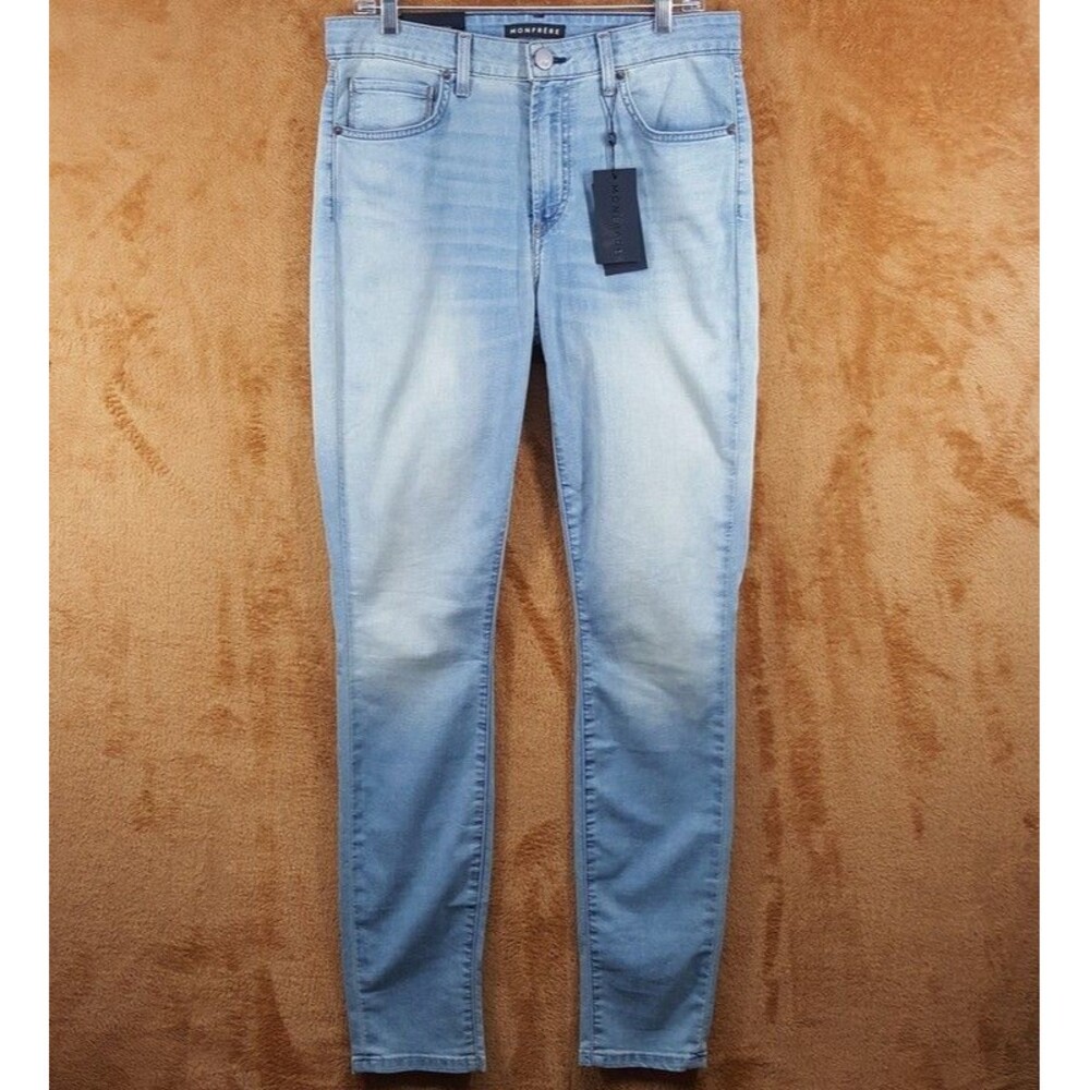 MONFRERE Jeans Mens Size 32 Light Wash Skinny Leg Lightweight Denim GREYSON $235